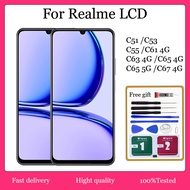 Original For Realme  C55 C61 4G C63 4G C65 4G C65 5G C67 4G LCD Display Touch Screen Digitizer Repla