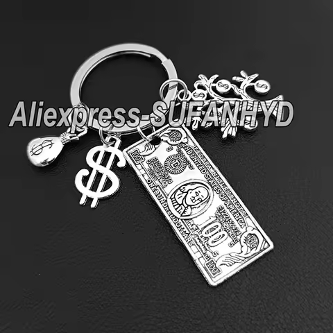 100 Dollar USD Keychain for Man Money Tree Purse for Handmade Souvenir US Currency Gift Keyring