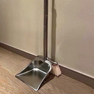 Broom with stainless steel dustpan