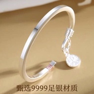 999 Sterling Silver Fu Character Bracelet Peace Joy Fu Brand Solid Ancient Method Inheritance Peace 