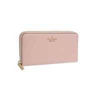 [Kate Spade] Wallet Women Long Wallet Outlet Round Zipper Leather WLR00392 LEILA LARGE CONTINENTAL WALLET (ROSE SMOKE/Pink)