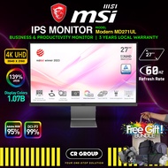 MSI Modern MD271UL 27" Business &amp; Productivity Monitor - IPS PANEL - 3840 x 2160 (4K UHD) 60 Hz - 139% SRGB Monitor