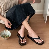 細細條  戶外休閒人字拖💕女夏厚底坡跟復古拼色海邊創意夾腳涼拖鞋#休闲鞋