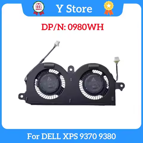 Y Store 0980WH Original For DELL XPS 9370 9380 Laptop Cooling Fan Cooler Fan Heatsink Radiator 980WH
