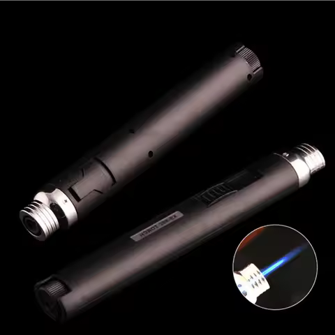 2025 Outdoor Cigar Lighter Windproof Jet Flame Portable Butane Torch Inflatable Kitchen Barbecue Lig