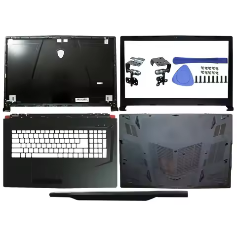 Notebook LCD Back Cover/Front Frame/Hinge Cover/Palmrest/Bottom Case Accessories Laptop Case，For MSI