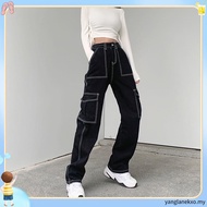 Casual Plain Button Pocket Women Jeans L35AD048 (Black)  Kasual s Kancing Saku Jeans Wanita