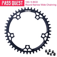 PASS QUEST 130BCD 5 Claw Round OVAL Bicycle Narrow Wide Chainring Road Bike Chain Wheel 42T -52T Bicycle Chainring