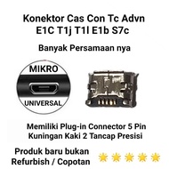 New Charging Connector Konektor Cas Con Tc Advan Tab E1C T1j T1l E1b S7c 3g 5 Pin kaki 2 Tancap Ori