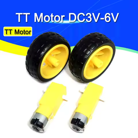 4pcs/lot=2pcs TT motor + 2pcs 65mm wheel DC3V-6V Motor 130 Gear motor with the wheel for Arduino Sma