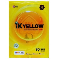 Ik Yellow A3 Paper (80gsm) 500 Sheets A3 Paper 80gsm 500 Sheets A3 80gsm Photocopy Paper Paper