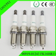 4x 90919 01243 FK16HR-11 Dual Iridium Spark Plug For Toyota Corolla Vitz Ractis Auris 90919-01243 FK