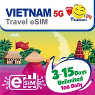 Happy Vietnam eSIM - 3-15 Days 1GB/Daily Unlimited Data Prepaid Travel eSIM (5G/4G)