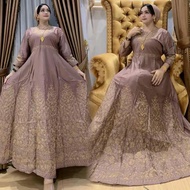 Hindi Embroidery Elyana – Premium Rayon Women's Dress with 7/ Sleeves, 8 Drawstrings, Mayung Bottom