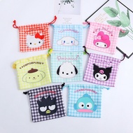 Sanrio kitty melody xo kuromi pochacco drawstring bag kotex bag powerbank comestic bag travel storag