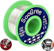 SooGree Lead Free Solder Wire Sn99.3 Cu0.7 with Rosin Core,Fine Alloy Solder Electronics Soldering E