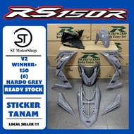 HONDA RS-150R RS150R V2 WINNER-150 (6) NARDO GREY COVER SET (STICKER TANAM) RAPIDO NEW ACCESSORY AKSESORI