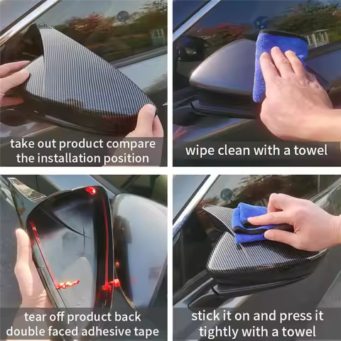 For Mazda 3 Axela 2019-2025 Car Exterior Door Ox Horn Rearview Mirror Cover Side Mirror Cap Trim Acc