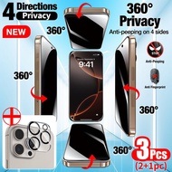 2 Packs 4 Way 360 Degree Privacy Screen Protector + 1 Pack Camera Lens Protector, Comapitble With Ph