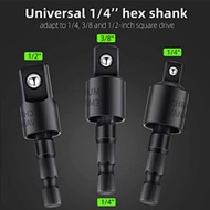 4pcs 360° Rotating Hex Shank Impact Wrench Socket Adapter Set, Hex Shank Impact Wrench Socket Adapte