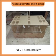 Acrylic Hamster Cage 80x40x40cm Custom Wooden