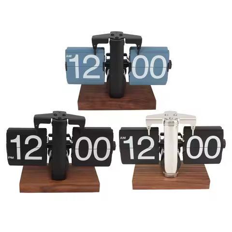 Digital Down Clock Rotating Knob Base Aesthetic Retro Clock Large Numbers Mechanical for Office
