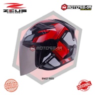 ZEUS GJ-627 METALLIC BLACK/RED BM27 (50% SMOKE VISOR)