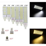 Lampada G23 G24 E27 5W 7W 9W 11W 13W 15W 85V-265V/AC Horizontal Plug lamp SMD5050 Bombillas LED PL C
