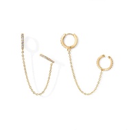 PAVOI 14K Gold Chain Earrings for  | Ear Cuff Dangle Chain Earrings