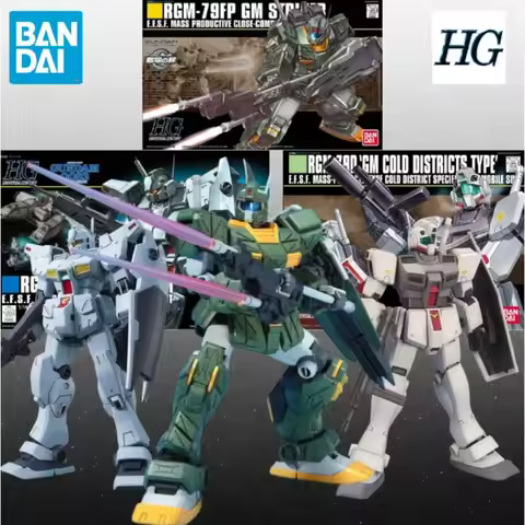 Bandai 1/144 HGUC RGM-79N GM Custom Plastic Assembly Mecha Kit Movable Joint Collectible Model with 