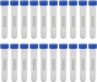 Kesell Centrifuge Tubes Round Bottom Screw Cap Plastic Test Tube Vials 10ml with Graduation and Writing Area, Pack of 20