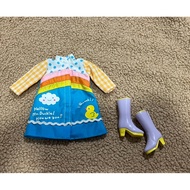 takara licca blythe outfit raincoat and rainboots Doll Set