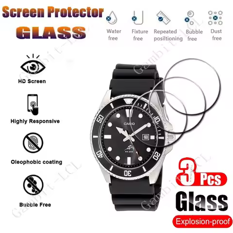 3PCS 9H Tempered Glass Screen Protector For Casio MDV-106-1A 107 EFV-520DB 500D 500L 540D 540L GBD-H