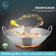 GS - Premium Thick Wok 47CM/43CM/40CM/38CM/36CM/34CM/32CM/30CM - Stainless Steel Wok - Food Grade No