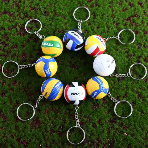 38mm Mini PVC Volleyball Keychain Sport Key Chain Car Ball Key Holder Ring