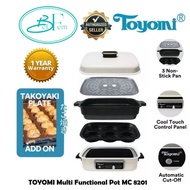 TOYOMI Multi Functional Pot MC 8201 Multi Cooker with 3 in 1 Non-Stick Cooking Pot (BBQ, Hotpot and Steamer)