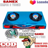 HARGA PROMO!! Kompor Gas 2 Tungku Sanex Stainless Burner Kuningan / Kompor Gas 2 Tungku / Kompor 2 T