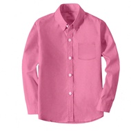 Tween Boys Shirts Long Sleeve Shirts Wedding Uniform Party Shirts With Pocket Pink Size 6-16Y