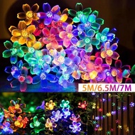 Cherry Blossom LED String Light Solar Power Light String Outdoor Garden Yard Festival Decor Light