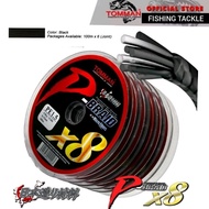 (JAPAN MICRO FIBER) TALI PANCING 8 SULAM TOMMAN P-BRAID X8 (12-80lb) BRAIDED FISHING LINE WITH HIGH 