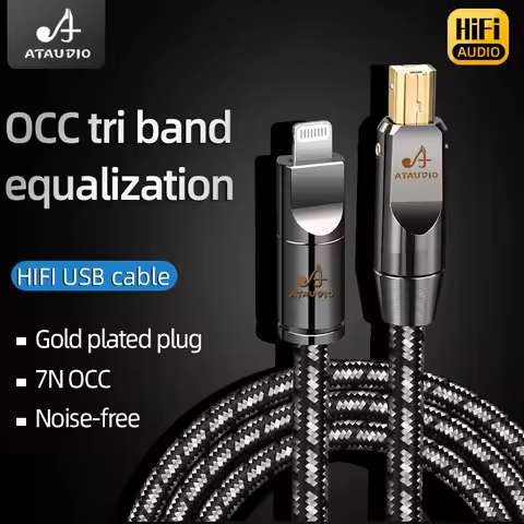 HiFi Lightning to Type B USB Cable for Amplifier DAC Hi-end 7N OCC USB A-B A-C B-C C-C Lightning-C J