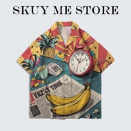 KEMEJA SKUY Retro View Fashion Print Shirt | SK037