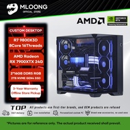 MLOONG Custom Gaming/Live Streaming/Design/Office Desktop PC | R7 9800X3D RX 7900XTX 24G,32GB DDR5