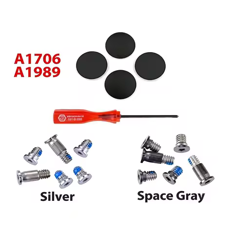 Bottom Case Cover Screws Silver / Space Gray With Rubber Feet and Screwdriver For Macbook Pro 13"A17