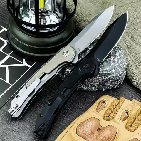 CR 6070 Compact Pocket Knife 8Cr13Mov Blade 420 Steel +G10 Handle Multi-functional Portable Fishing 