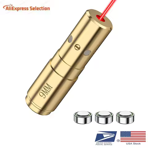 CVLIFE Bore Sight 9mm/223 5.56mm Red Laser Boresighter with 4 Sets of Batteries