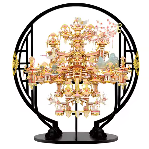 Piececool 3D Metal Puzzles Peachblossom Eifand Model Building Kits Jigsaw DIY Set for Teens Brain Te