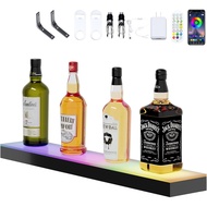 1 Tier 24 Inch LED Lighted Liquor Bottle Display Shelf - Wine Racks with Multi-Color App & Wireless 