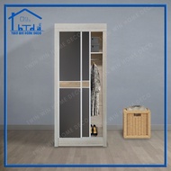 (KL & Selangor)Twin Win 2.5 Feet Sliding Wardrobe/2.5 Kaki Almari Baju(Siap Pasang) - In 2 Color