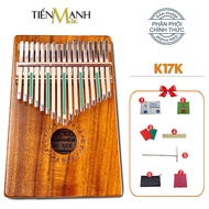 Đàn Kalimba Gecko 17 Phím K17K - Kèm Sticker dán note Decal xanh đỏ Búa chỉnh âm Túi đựng Khăn lau S